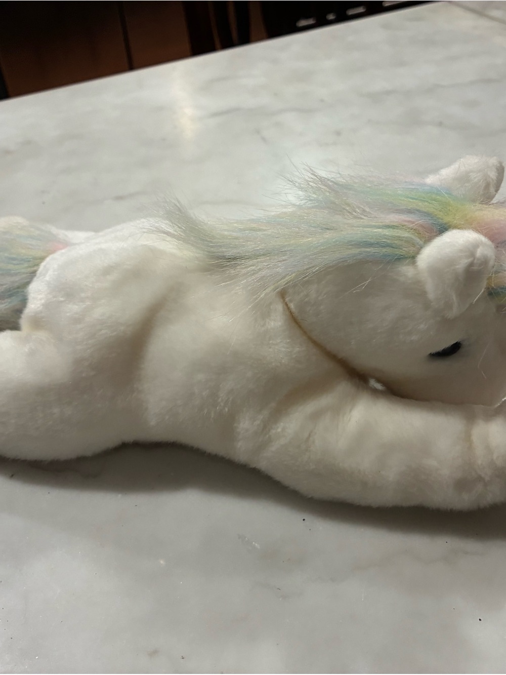 2001  TY Beanie Buddy Mystic Large White Unicorn Rainbow Stuffed Toy Buddies